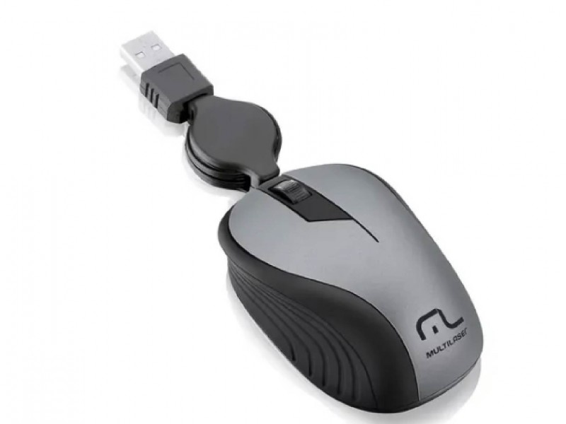 Mouse retractil multilaser gris MO232